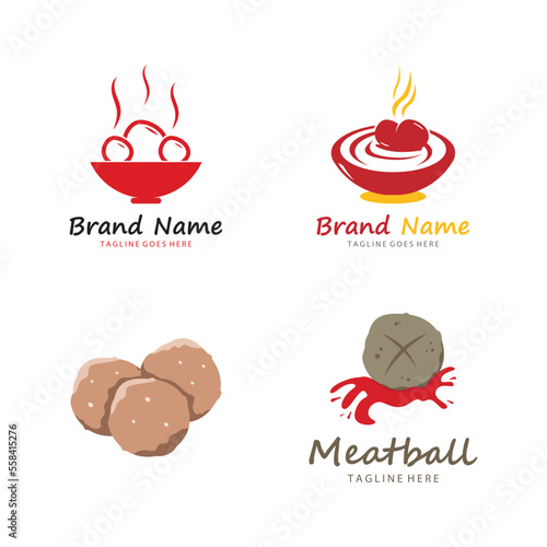 Vector illustration meatball logo template.