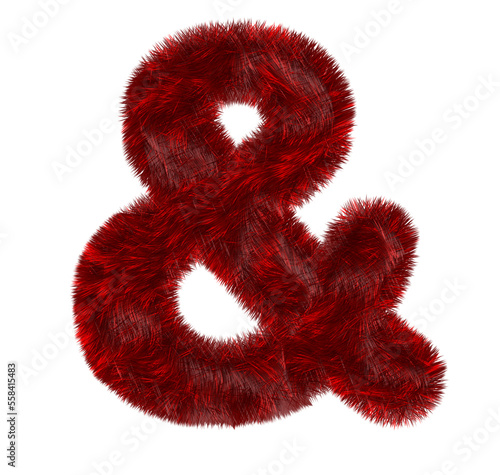 Plush, red furry ampersand symbol