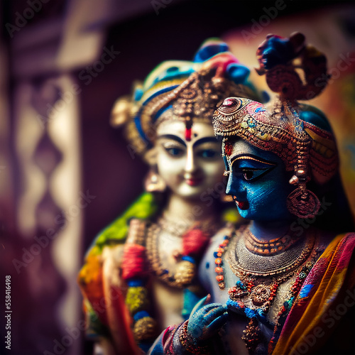 Radha Mohan Colorful statue background © Sapna