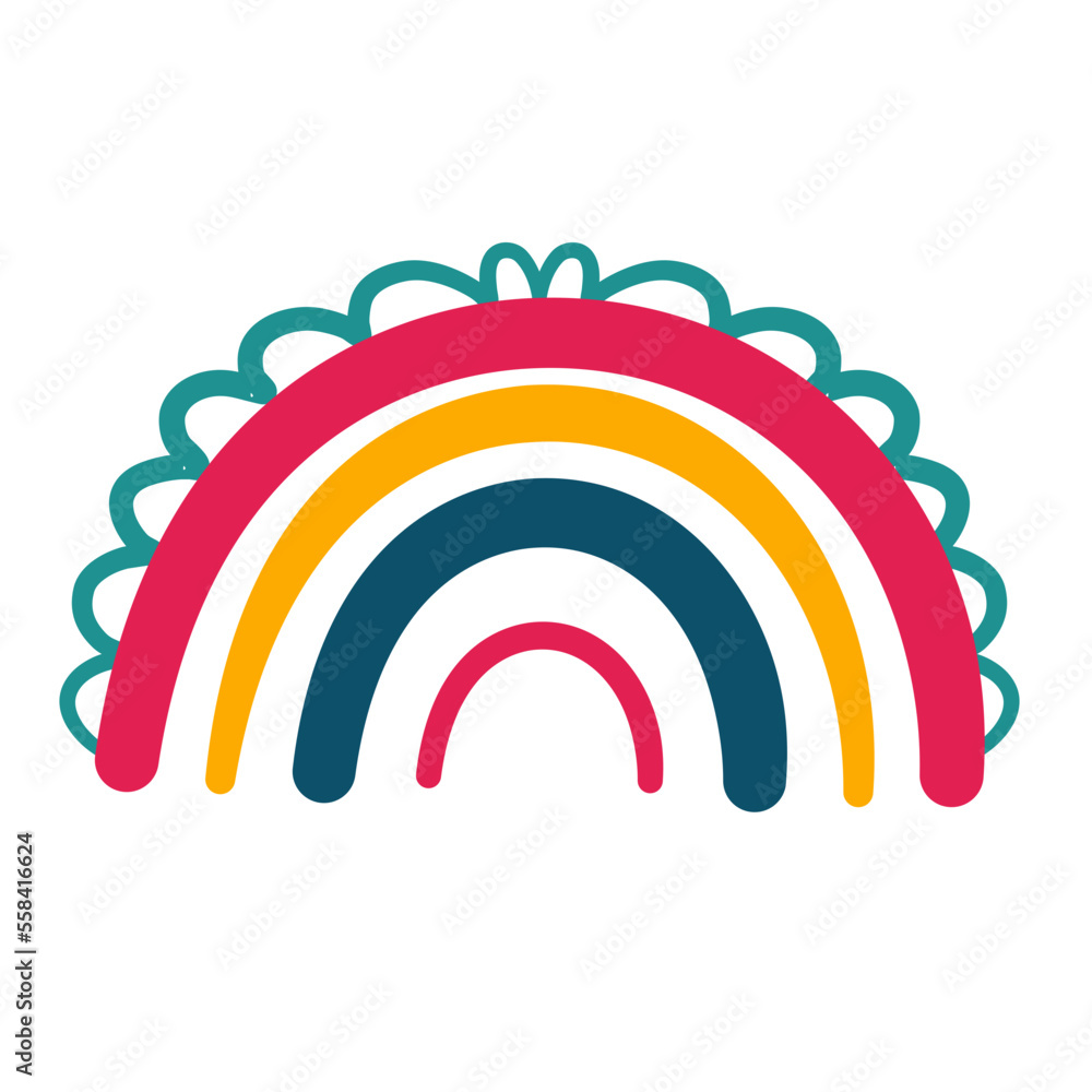 Fototapeta premium cute scandinavian rainbow childish hand drawn