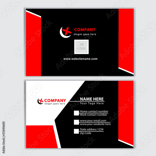 Creative vector business card design template for company. Illustration minimal individual layout with gray stripes AIEPS and JPEG category. Simple and clean design photo