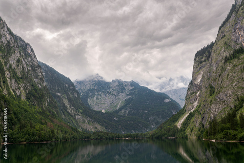 The Obersee lake, in the extreme southeast Berchtesgadener Land district of the German state of Bavaria, near the Austrian border