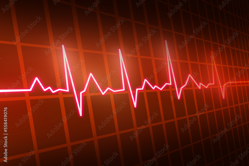 Heartbeat line. Cardiogram. ECG. Heartbeat.