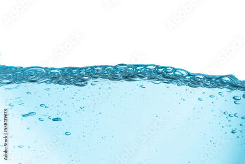 water with bubbles isolated on white background. carbonated drink