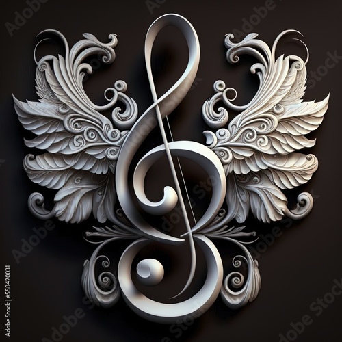 Treble clef logo floral photo