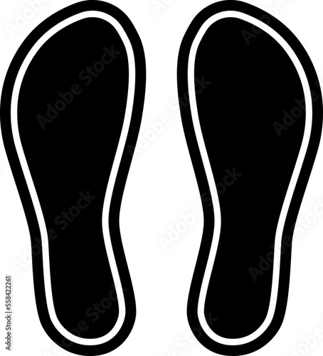 Footprints human silhouette isolated on white background. Shoe soles print. Vector.