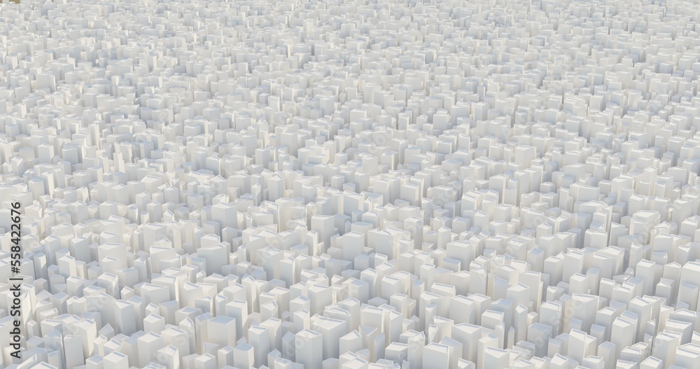 Fototapeta premium big infinite 3d city on while