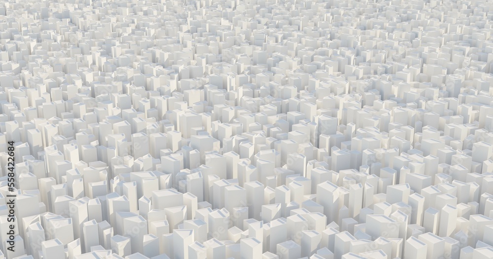 Fototapeta premium big infinite 3d city on while