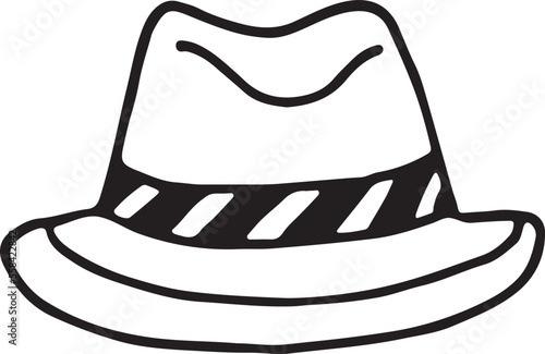 Fancy male hat in retro style. Fedora icon