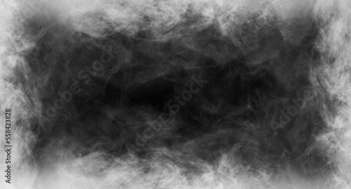 Abstract smoke texture over black. Fog in the darkness.