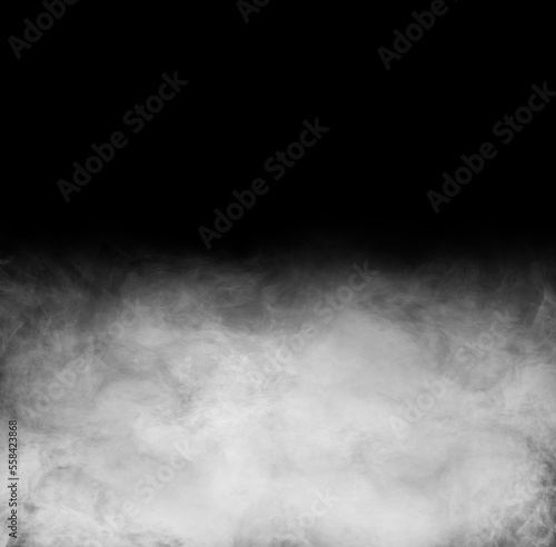 Smoke over black background. Fog or steam texture. © Acronym