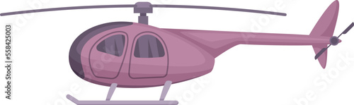 Flying helicopter cartoon icon. Rotor aircraft vehicle