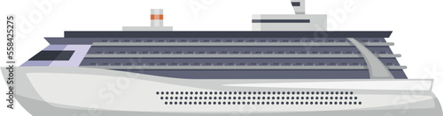 Passenger ship cartoon icon. Cruiser side view