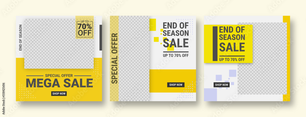 Set of editable banner template post for social media ads. Web banner ads for promotion. Design vector with photo collage. Set of editable banner template post for social media ads. Web banner ads for promotion. Design vector with photo collage.