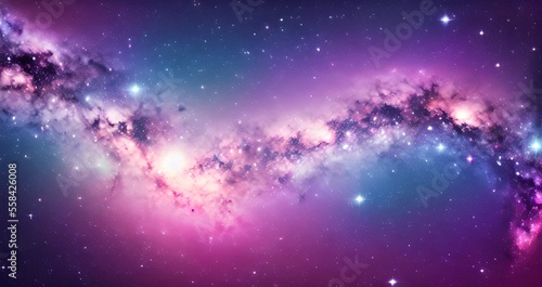 Pink galaxy background, space, universe, milky way 