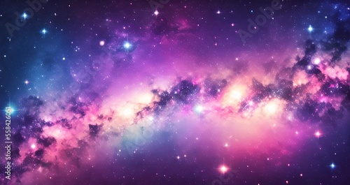 Pink galaxy background, space, universe, milky way 