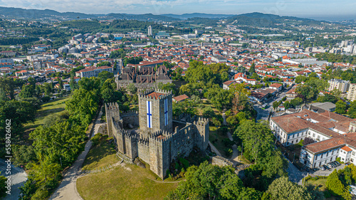 O Castelo de Guimarães localiza-se na atual freguesia de Oliveira, São Paio e São Sebastião, cidade e município de Guimarães, no distrito de Braga, em Portugal. photo