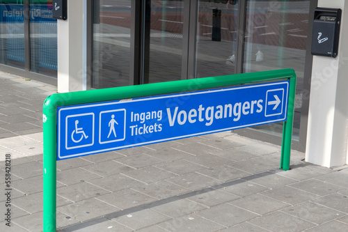Billboard Entrance Pedestrians At The Ferry Coperation At Den Helder The Netherlands 23-9-2019