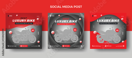 Motorcycle social media post sale Social media and Bike social media post and bike service template Motorcycle, bike sale design