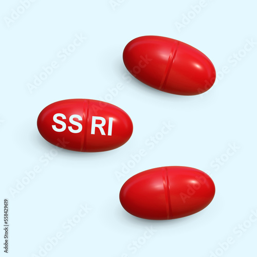 SSRI  selective serotonin reuptake inhibitor medicine vector 