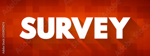 Survey text quote, concept background