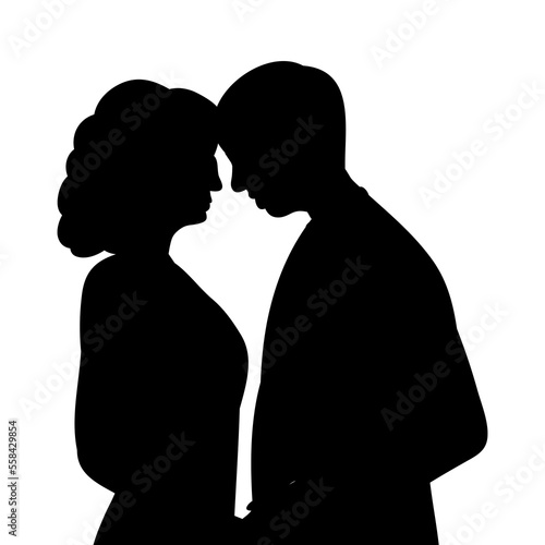 portrait man and woman silhouette design vector isolated