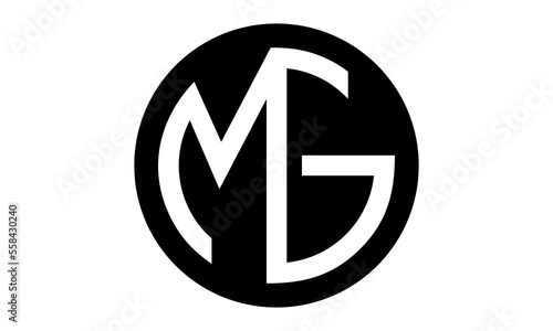 circle M&G letter logo icon