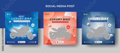 Motorcycle social media post sale Social media and Bike social media post and bike service template Motorcycle, bike sale design