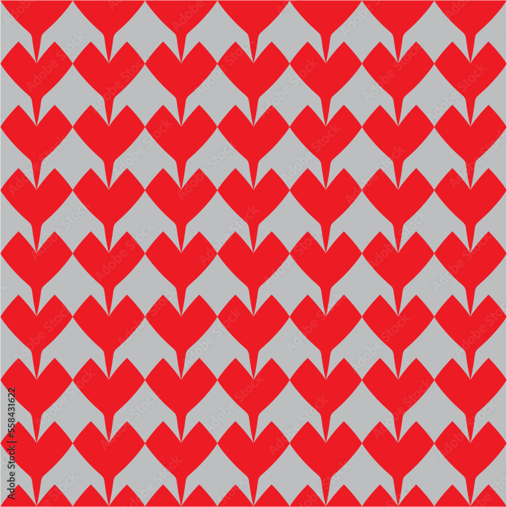 Tile vector pattern with pink hearts on pastel grey background Tile vector pattern with pink hearts on pastel grey background