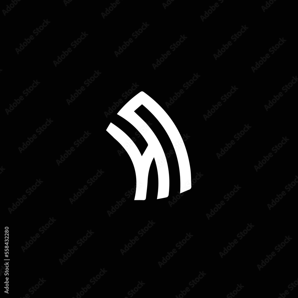 YN HN Logo Design, Creative Minimal Letter HN YN Monogram - obrazy, fototapety, plakaty 