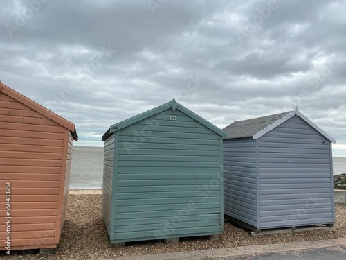 beach huts on the beach © Moonphase