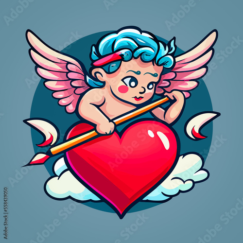 cupid angel illustration. valentine's day © Fernando