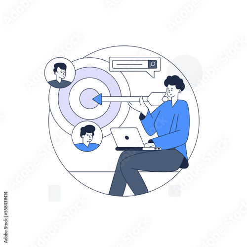 Modern outline illustration of target audience 
