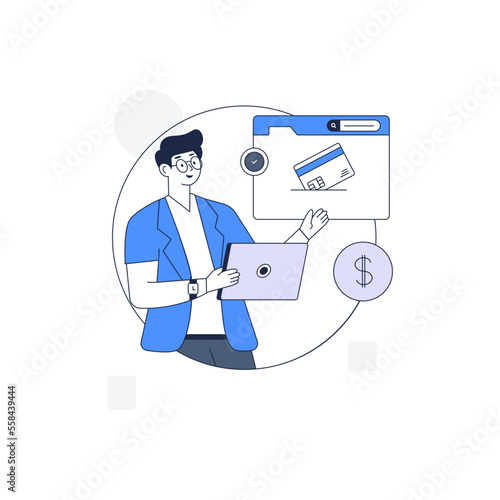 An illustration of card payment outline design 