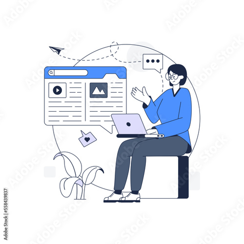 A customizable outline illustration of blogger  