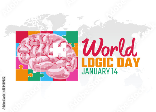 vector graphic of world logic day good for world logic day celebration. flat design. flyer design.flat illustration.