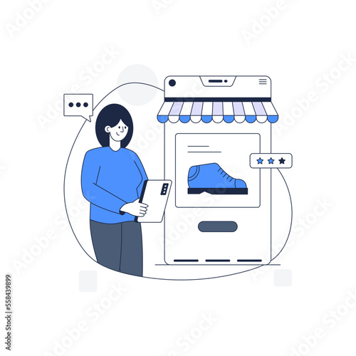 Modern outline illustration of shopping website
