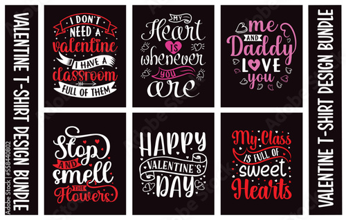  Valentines Typography day T shirt Design Bundle.