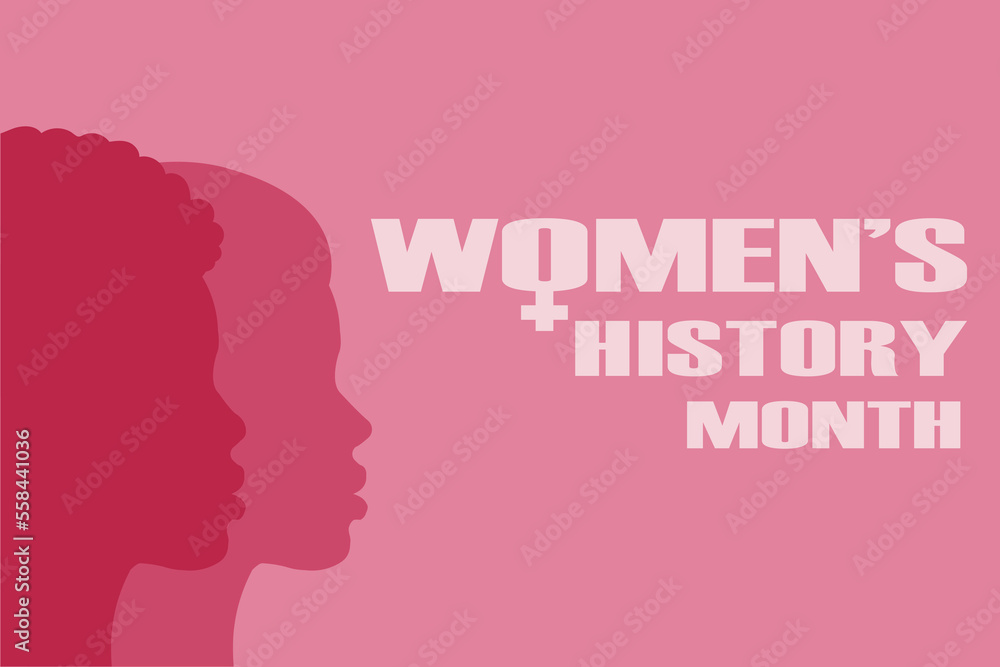 Women's History Month conceptual celebration banner.