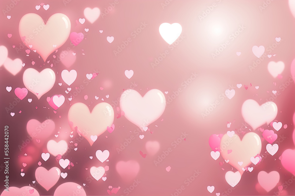 a bunch of pink and red hearts on a pink background