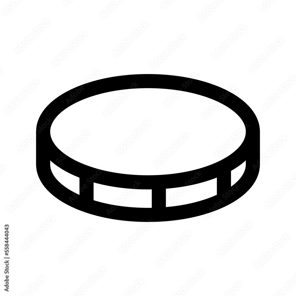 Coin icon line isolated on white background. Black flat thin icon on modern outline style. Linear symbol and editable stroke. Simple and pixel perfect stroke vector illustration Coin icon line isolated on white background. Black flat thin icon on modern outline style. Linear symbol and editable stroke. Simple and pixel perfect stroke vector illustration
