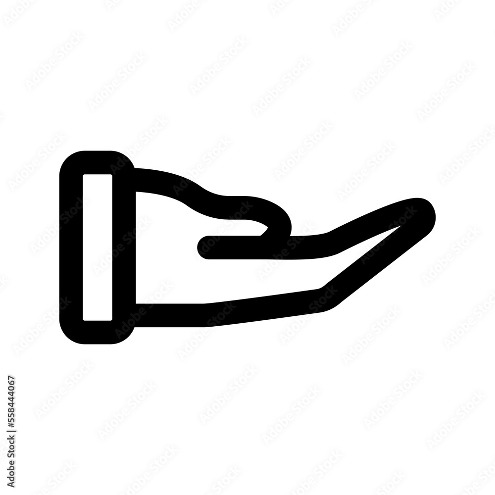 Hand icon line isolated on white background. Black flat thin icon on modern outline style. Linear symbol and editable stroke. Simple and pixel perfect stroke vector illustration Hand icon line isolated on white background. Black flat thin icon on modern outline style. Linear symbol and editable stroke. Simple and pixel perfect stroke vector illustration