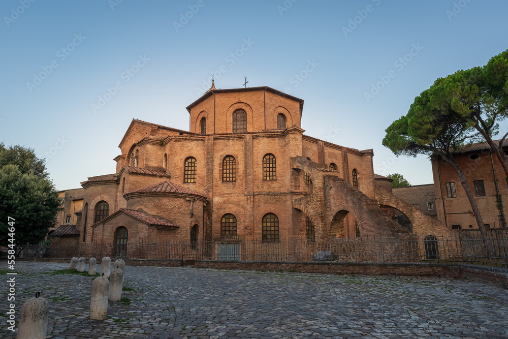 Basilica di San Vitale, one of the most important examples of early Christian Byzantine art in Europe,built in 547, Ravenna, Emilia-Romagna, Italy
