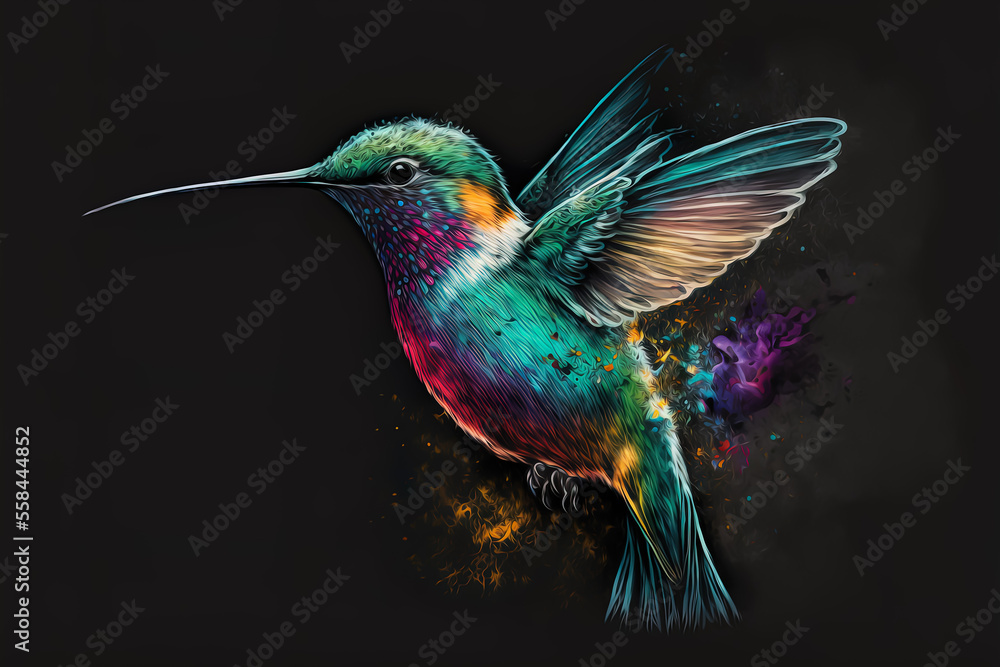 Fototapeta premium Cute hummingbird illustration