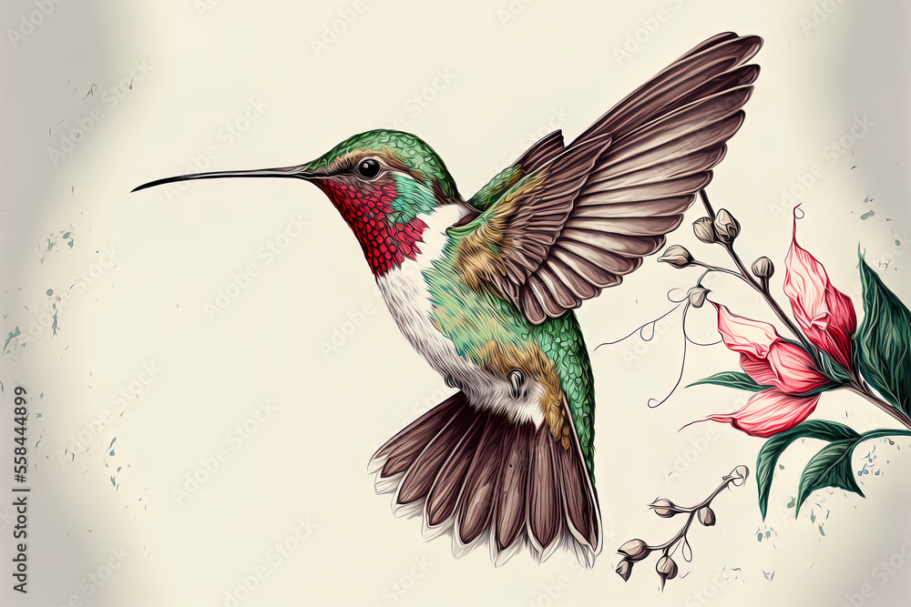 Obraz premium Cute hummingbird illustration
