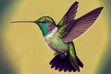 Hummingbird fly detail illustration