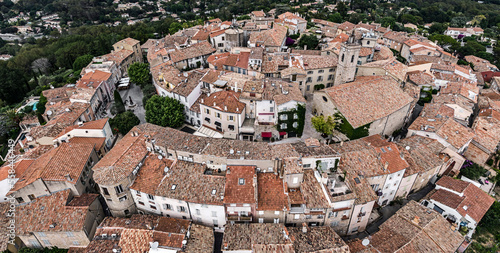 Panoramic view from above to the nice old village Mougins Southern France 