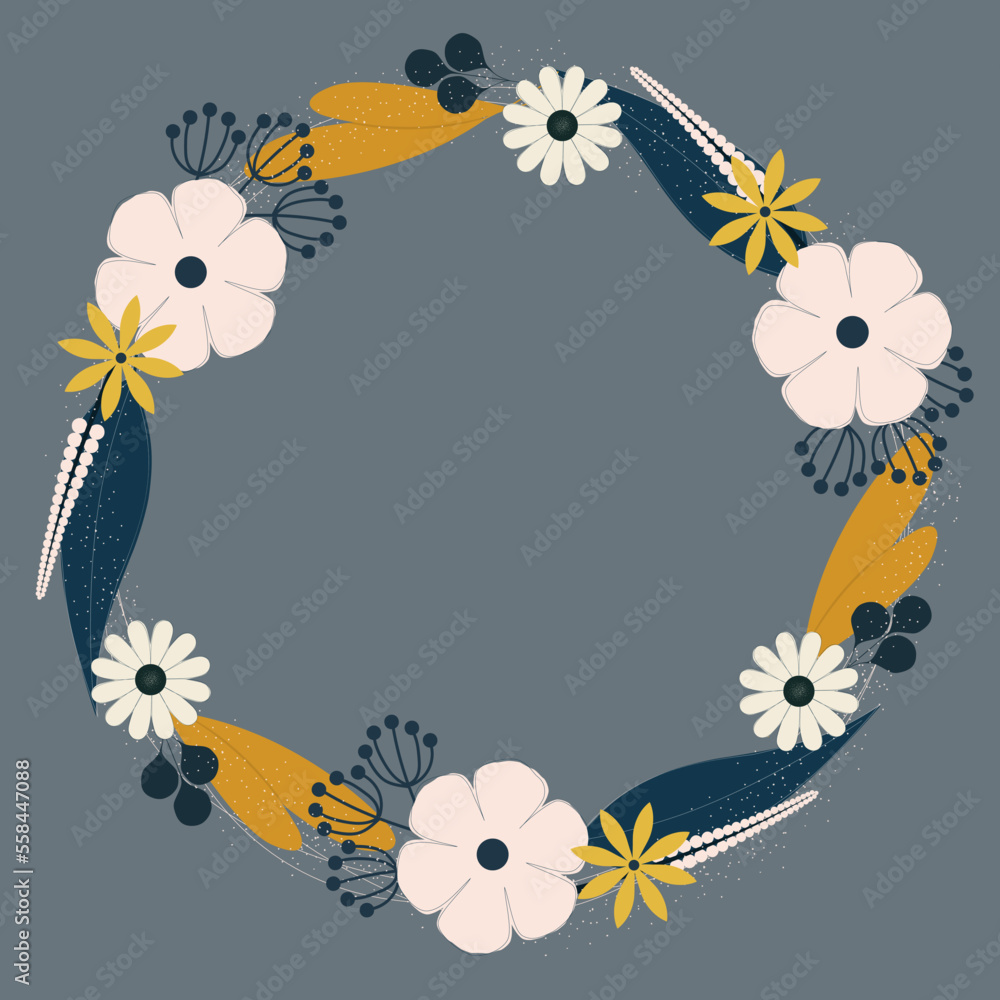 wreath of flowers and leaves wreath of flowers and leaves