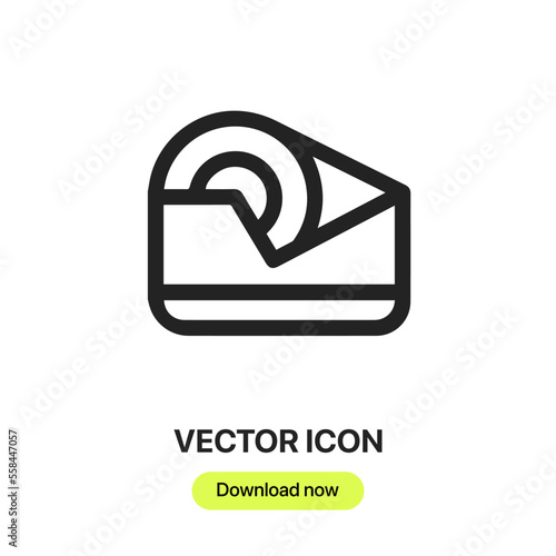 sticky tape icon vector. Linear style sign for mobile concept and web design. sticky tape symbol illustration. Pixel vector graphics - Vector.