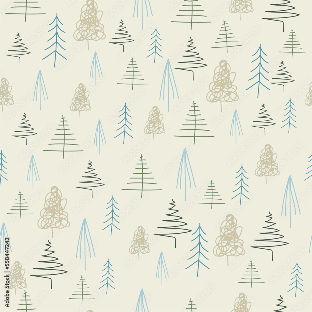 Obraz premium Christmas background with Christmas trees